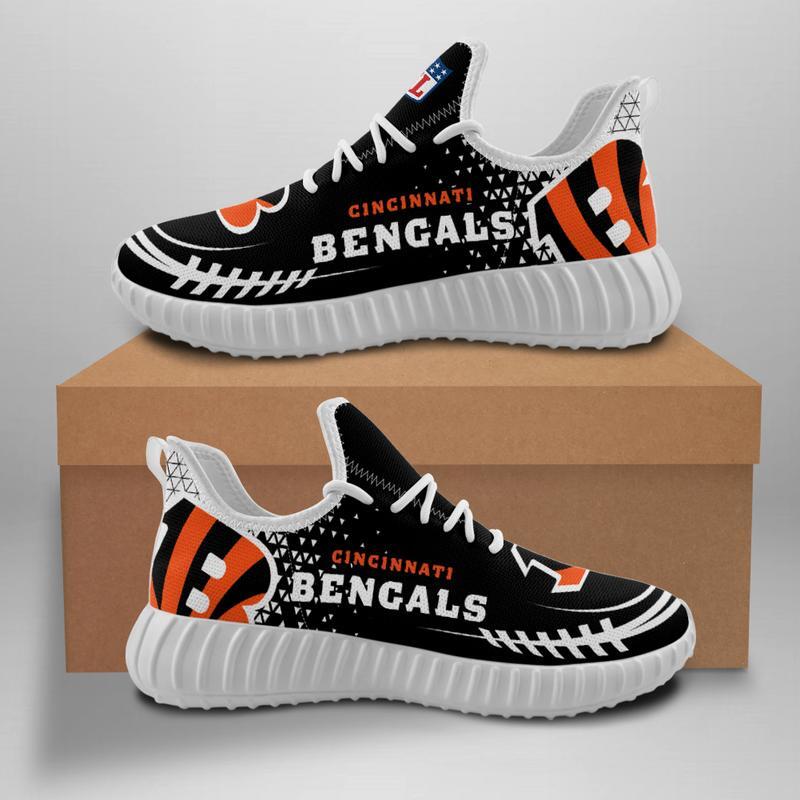 Women's Cincinnati Bengals Mesh Knit Sneakers/Shoes 002
